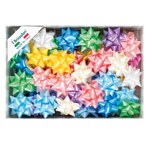 70 stelle nastro liscio 6800 19mmxD9cm colori assortiti primavera Brizzolari